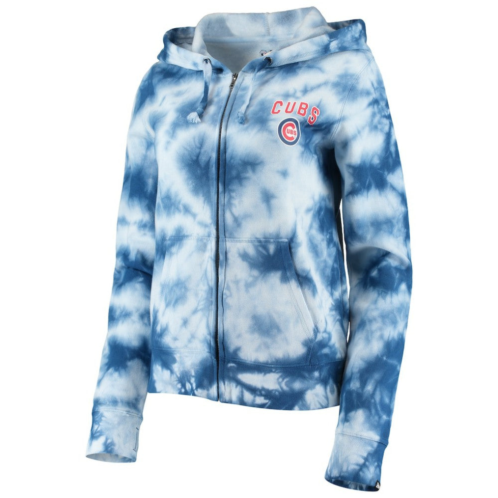 Chicago Cubs Women's Tie-Dye Fleece Full-Zip Hoodie - Royal | New Era