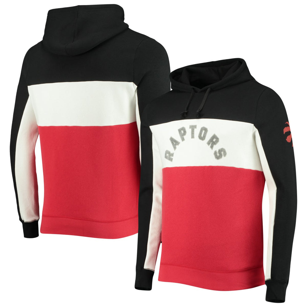 Toronto Raptors Junk Food Wordmark Colorblock Fleece Pullover Hoodie - Black/White cheap