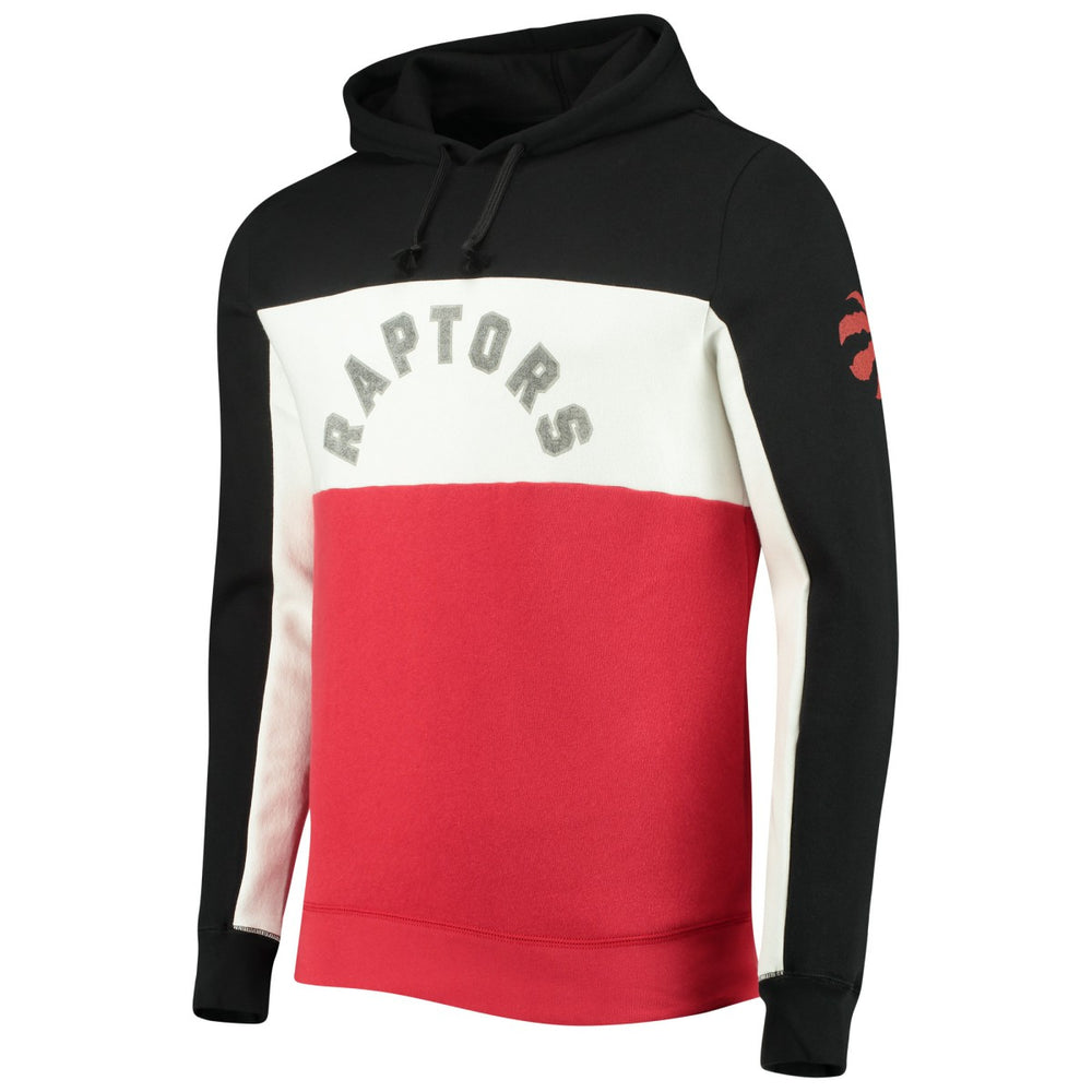 Toronto Raptors Junk Food Wordmark Colorblock Fleece Pullover Hoodie - Black/White cheap