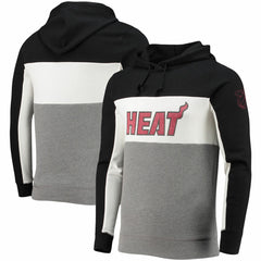 Miami Heat Junk Food Wordmark Colorblock Fleece Pullover Hoodie - Black/White outlet
