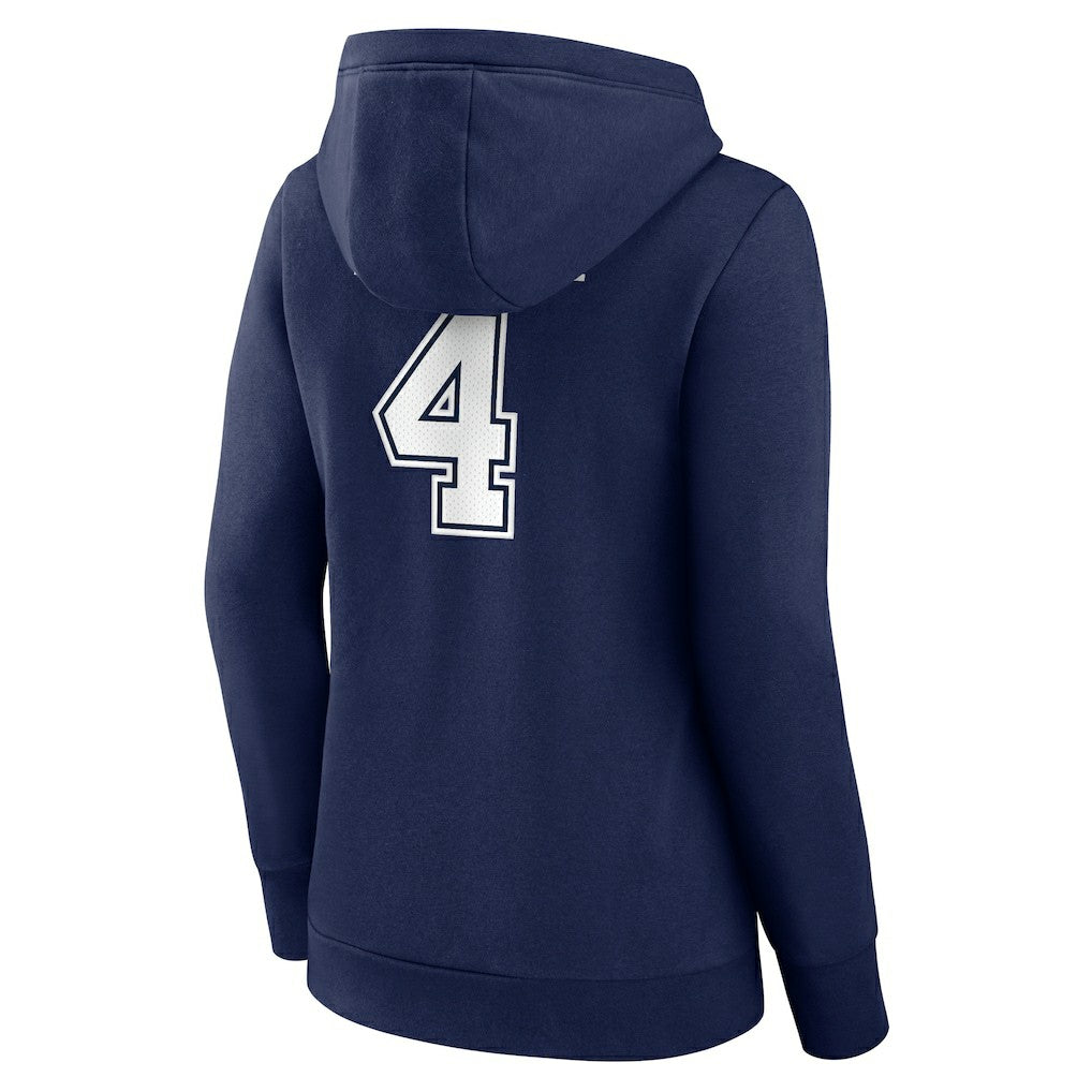 Dak Prescott Dallas Cowboys Women's Player Icon Name & Number V-Neck Pullover Hoodie - Navy cheap