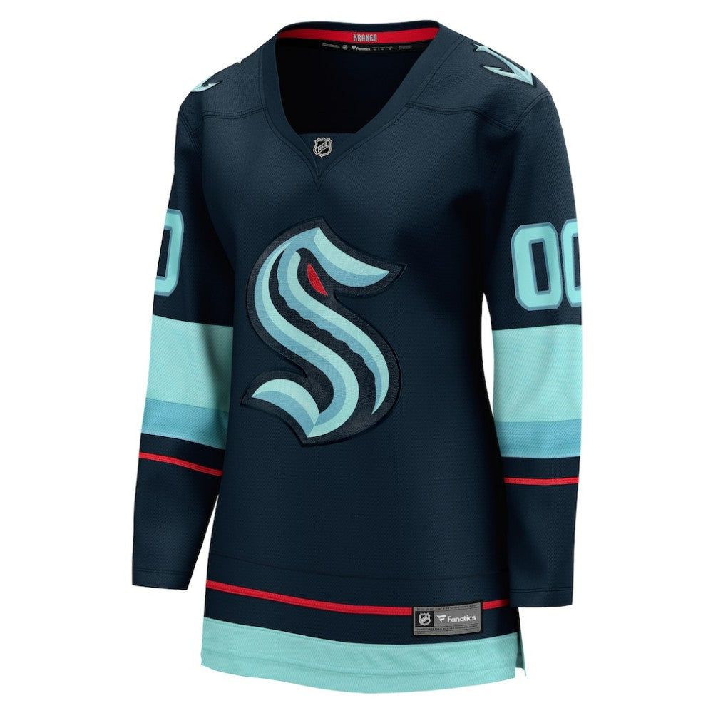 Seattle Kraken Fanatics Women's Home Breakaway Custom Jersey Deep Sea Blue