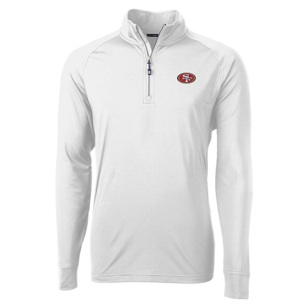 San Francisco 49ers Cutter & Buck Adapt Eco Knit Quarter-Zip Pullover Jacket - White discount