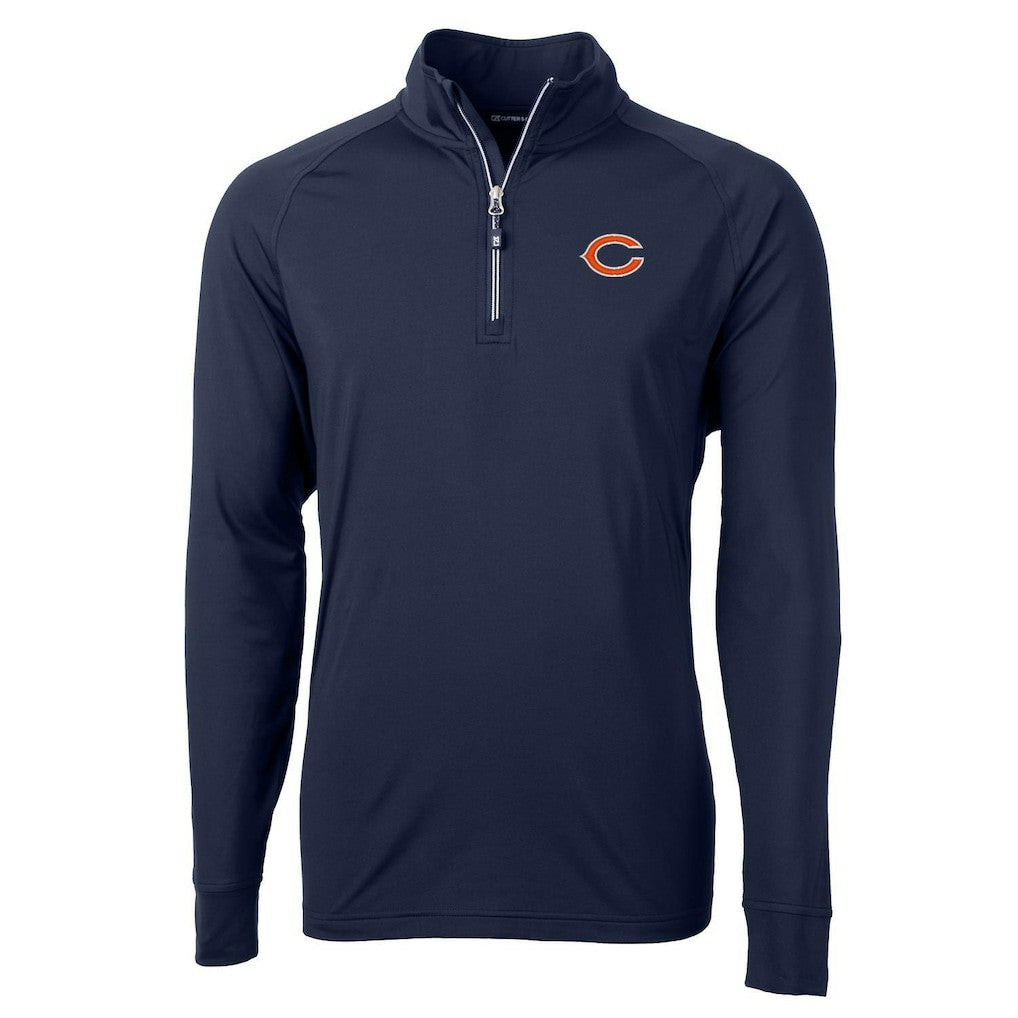 Chicago Bears Cutter & Buck Adapt Eco Knit Quarter-Zip Pullover Jacket - Navy on sale