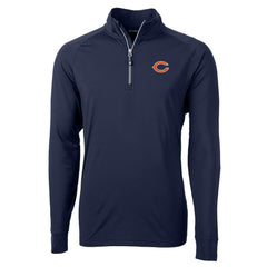 Chicago Bears Cutter & Buck Adapt Eco Knit Quarter-Zip Pullover Jacket - Navy on sale