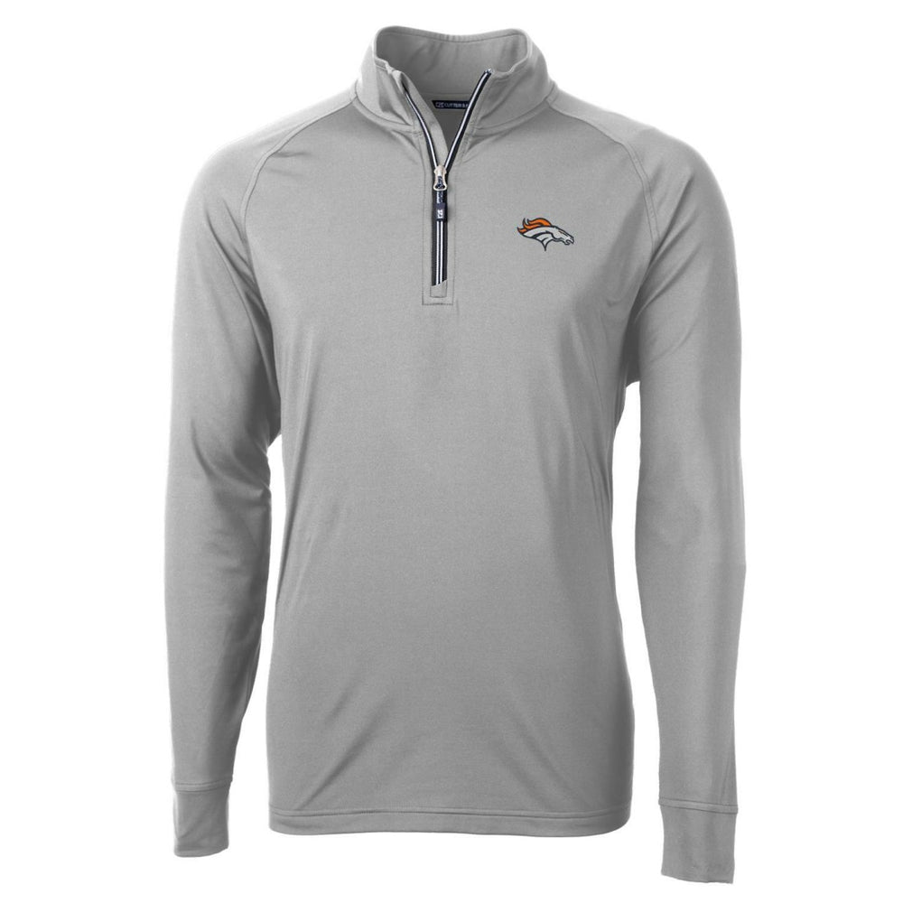 Denver Broncos Cutter & Buck Adapt Eco Knit Quarter-Zip Pullover Jacket - Gray discount