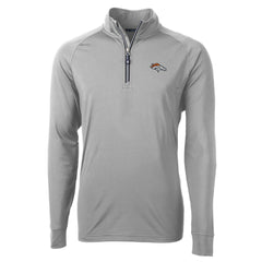 Denver Broncos Cutter & Buck Adapt Eco Knit Quarter-Zip Pullover Jacket - Gray discount