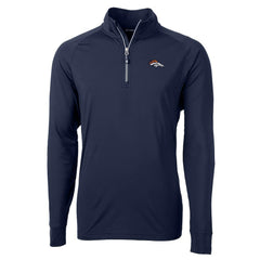 Denver Broncos Cutter & Buck Adapt Eco Knit Quarter-Zip Pullover Jacket - Navy discount