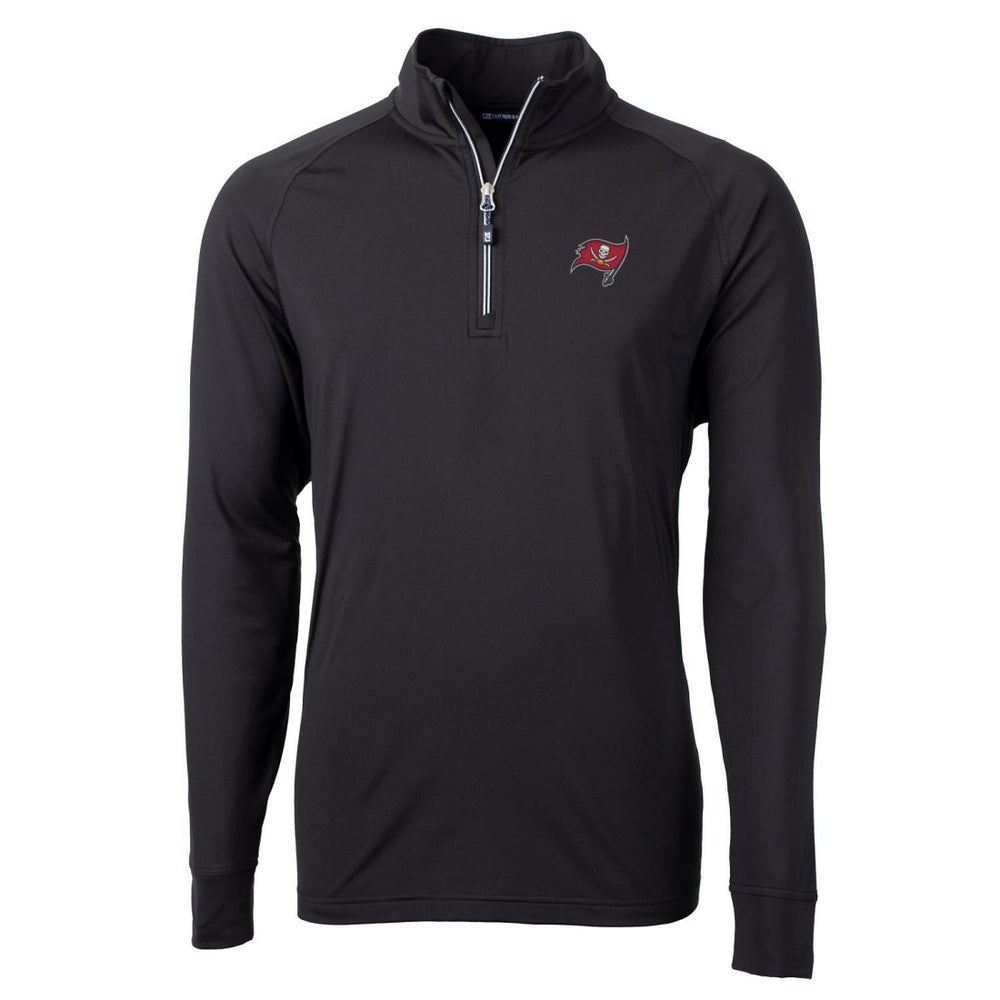 Tampa Bay Buccaneers Cutter & Buck Adapt Eco Knit Quarter-Zip Pullover Jacket - Black for sale
