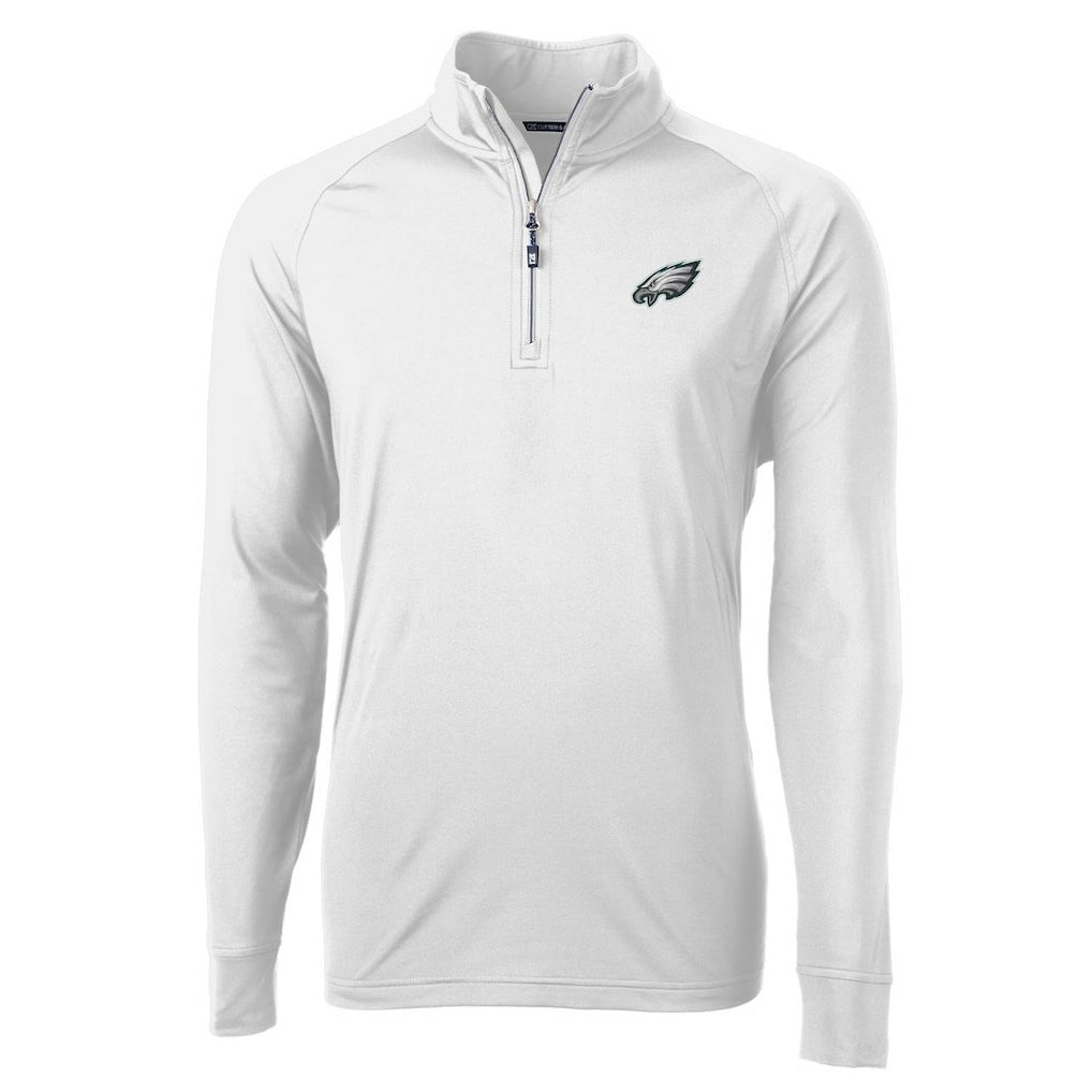 Philadelphia Eagles Cutter & Buck Adapt Eco Knit Quarter-Zip Pullover Jacket - White online
