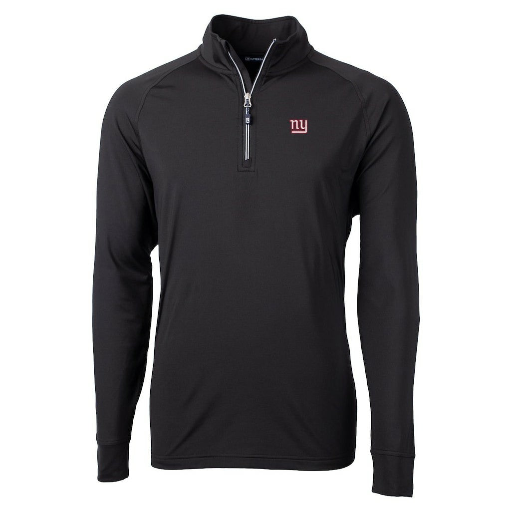 New York Giants Cutter & Buck Adapt Eco Knit Quarter-Zip Pullover Jacket - Black cheap