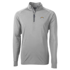 Los Angeles Chargers Cutter & Buck Adapt Eco Knit Quarter-Zip Pullover Jacket - Gray sale
