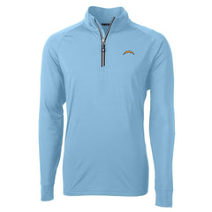 Los Angeles Chargers Cutter & Buck Adapt Eco Knit Quarter-Zip Pullover Jacket - Light Blue sale