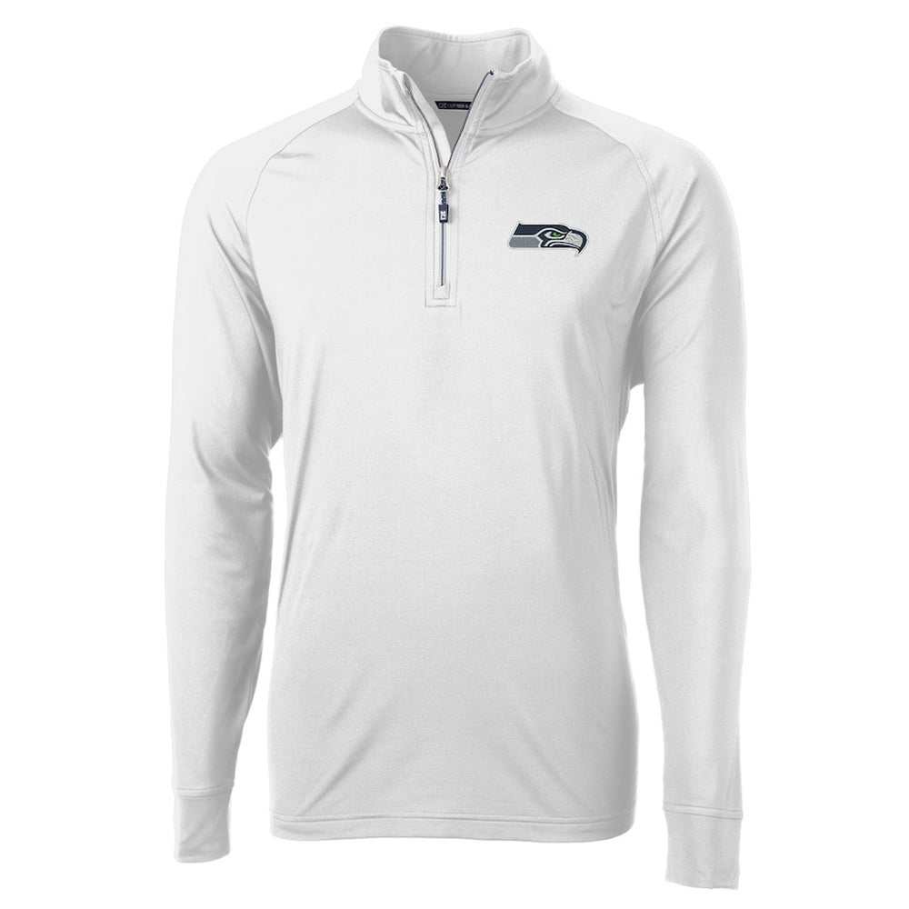 Seattle Seahawks Cutter & Buck Adapt Eco Knit Quarter-Zip Pullover Jacket - White cheap