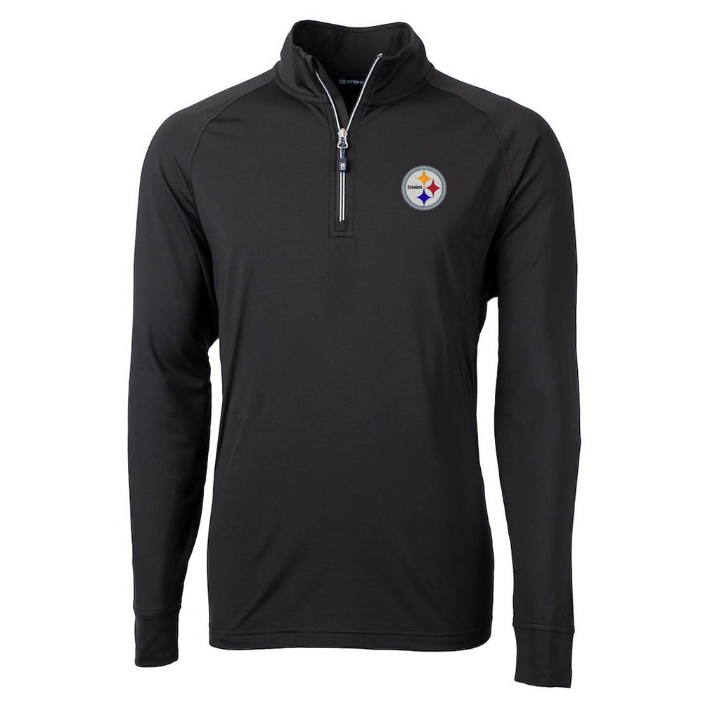 Pittsburgh Steelers Cutter & Buck Adapt Eco Knit Quarter-Zip Pullover Jacket - Black discount
