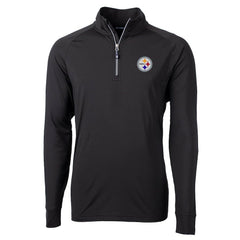 Pittsburgh Steelers Cutter & Buck Adapt Eco Knit Quarter-Zip Pullover Jacket - Black discount