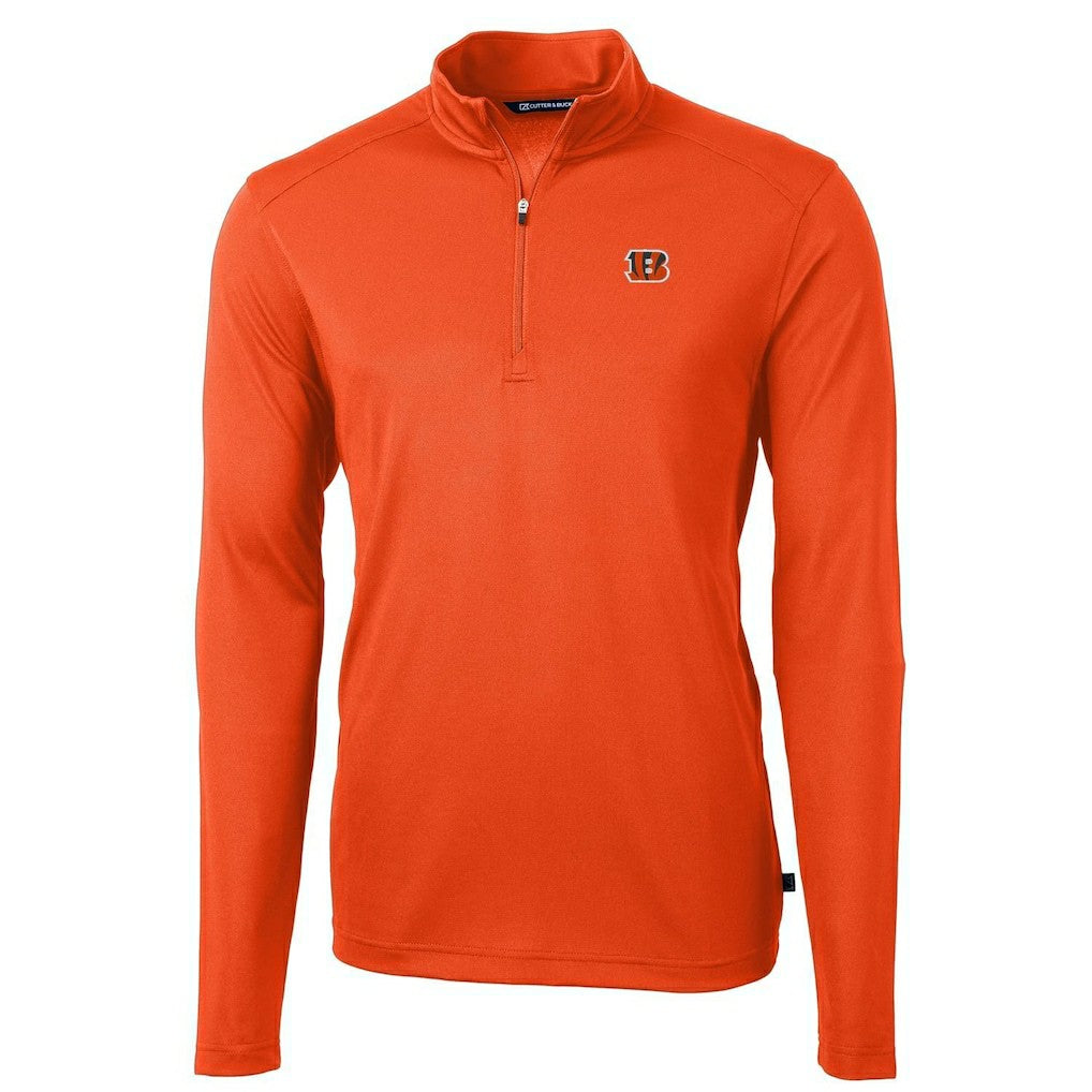 Cincinnati Bengals Cutter & Buck Virtue Eco Pique Recycled Quarter-Zip Pullover Jacket - Orange sale