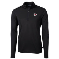 Kansas City Chiefs Cutter & Buck Virtue Eco Pique Recycled Quarter-Zip Pullover Jacket - Black for sale