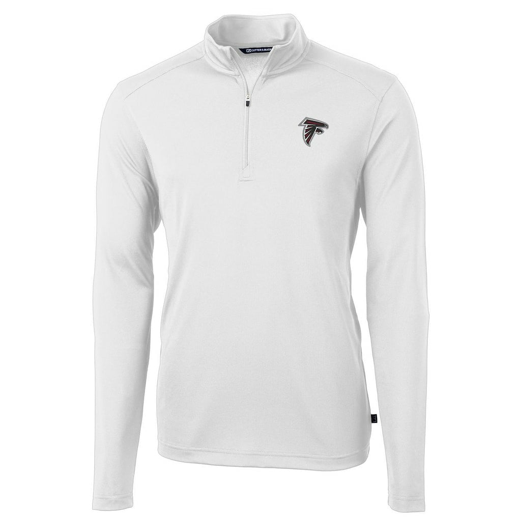 Atlanta Falcons Cutter & Buck Virtue Eco Pique Recycled Quarter-Zip Pullover Jacket - White for sale