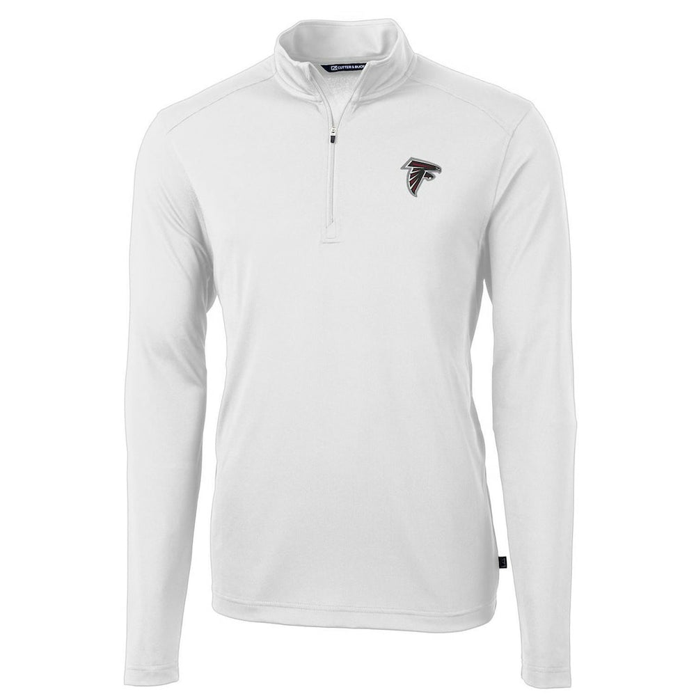 Atlanta Falcons Cutter & Buck Virtue Eco Pique Recycled Quarter-Zip Pullover Jacket - White for sale