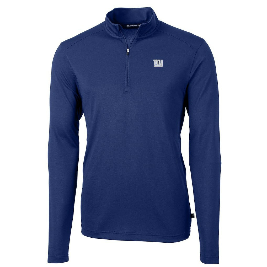New York Giants Cutter & Buck Virtue Eco Pique Recycled Quarter-Zip Pullover Jacket - Royal discount