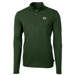 Green Bay Packers Cutter & Buck Virtue Eco Pique Recycled Quarter-Zip Pullover Jacket - Green for sale