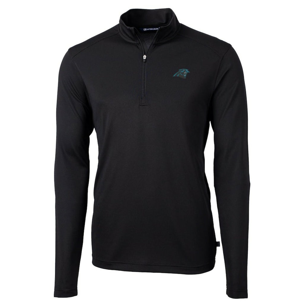 Carolina Panthers Cutter & Buck Virtue Eco Pique Recycled Quarter-Zip Pullover Jacket - Black discount