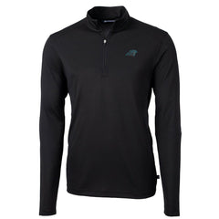 Carolina Panthers Cutter & Buck Virtue Eco Pique Recycled Quarter-Zip Pullover Jacket - Black discount