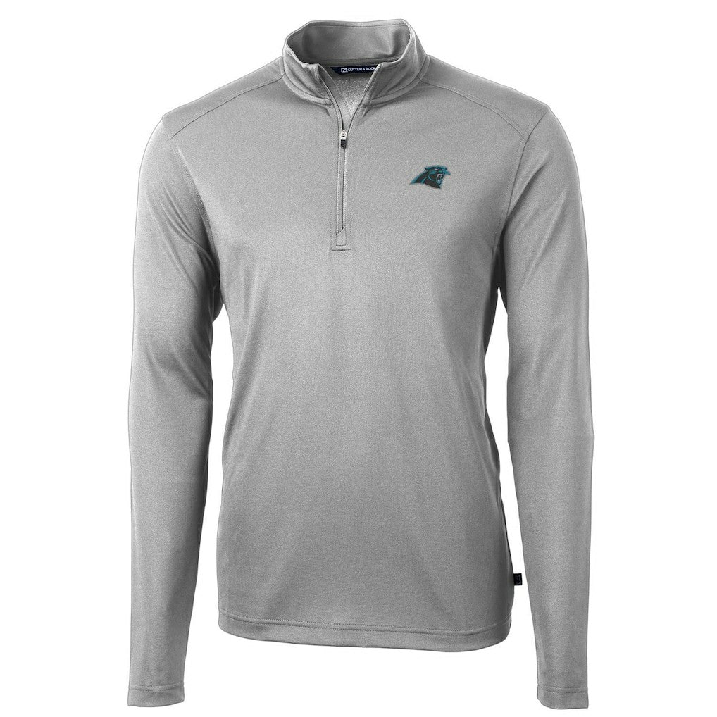 Carolina Panthers Cutter & Buck Virtue Eco Pique Recycled Quarter-Zip Pullover Jacket - Gray online