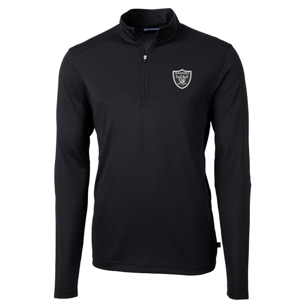 Las Vegas Raiders Cutter & Buck Virtue Eco Pique Recycled Quarter-Zip Pullover Jacket - Black outlet