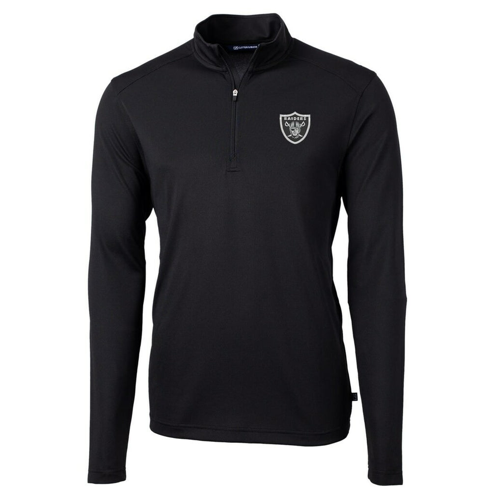 Las Vegas Raiders Cutter & Buck Virtue Eco Pique Recycled Quarter-Zip Pullover Jacket - Black outlet