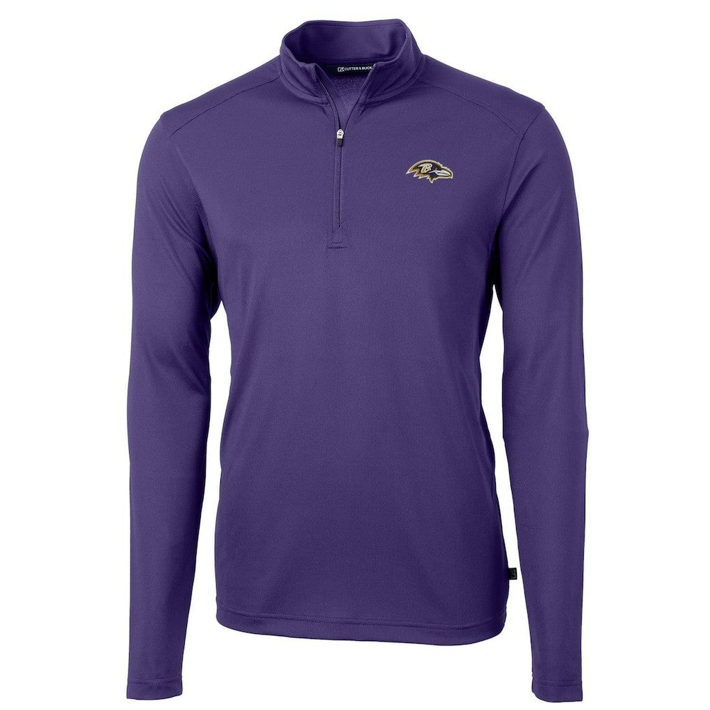 Baltimore Ravens Cutter & Buck Virtue Eco Pique Recycled Quarter-Zip Pullover Jacket - Purple on sale