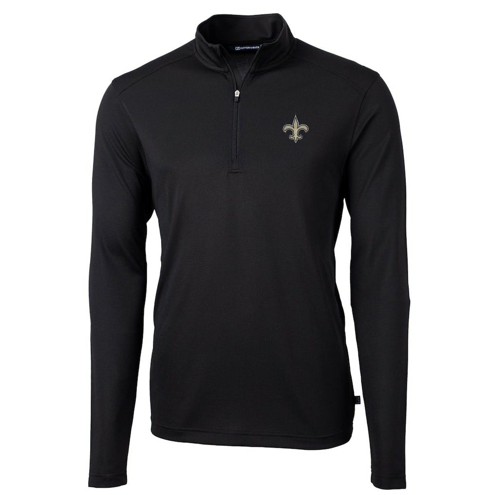 New Orleans Saints Cutter & Buck Virtue Eco Pique Recycled Quarter-Zip Pullover Jacket - Black online