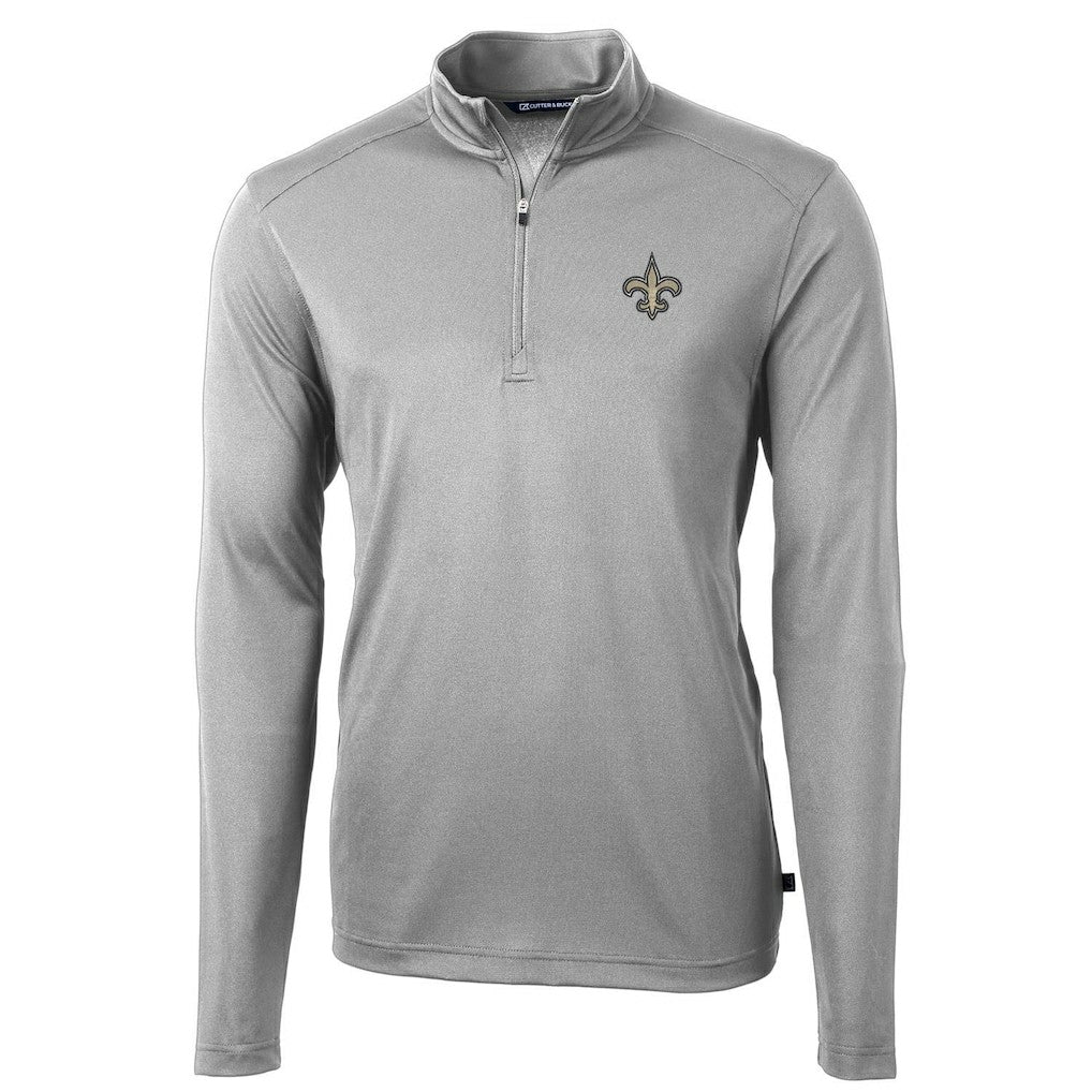 New Orleans Saints Cutter & Buck Virtue Eco Pique Recycled Quarter-Zip Pullover Jacket - Gray outlet