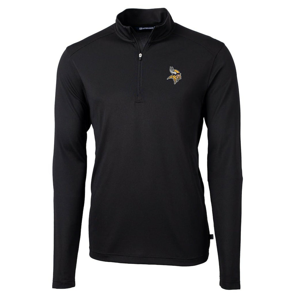 Minnesota Vikings Cutter & Buck Virtue Eco Pique Recycled Quarter-Zip Pullover Jacket - Black online
