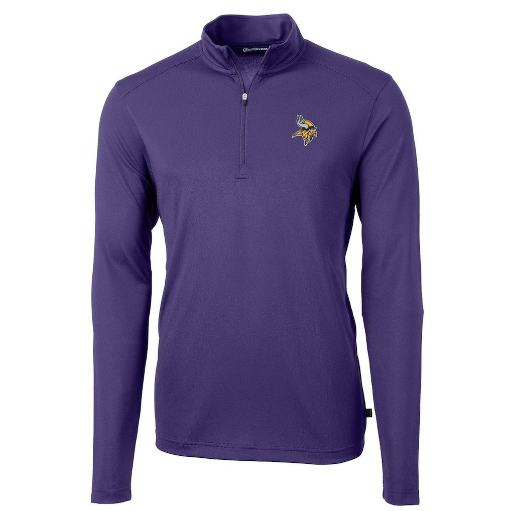 Minnesota Vikings Cutter & Buck Virtue Eco Pique Recycled Quarter-Zip Pullover Jacket - Purple sale