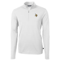 Minnesota Vikings Cutter & Buck Virtue Eco Pique Recycled Quarter-Zip Pullover Jacket - White for sale