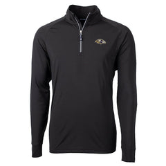 Baltimore Ravens Cutter & Buck Big & Tall Adapt Eco Knit Quarter-Zip Pullover Jacket - Black on sale