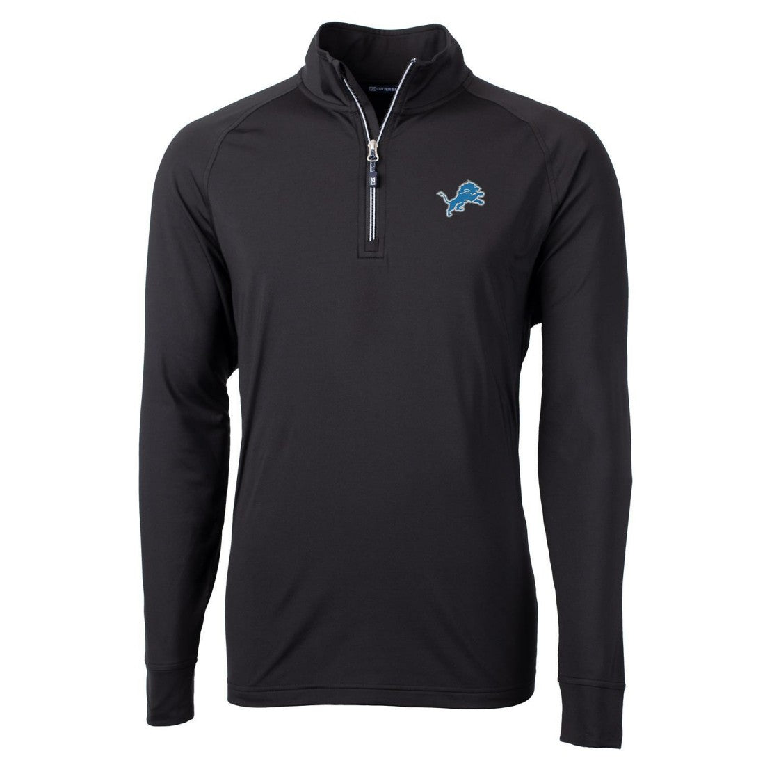 Detroit Lions Cutter & Buck Big & Tall Adapt Eco Knit Quarter-Zip Pullover Jacket - Black for sale