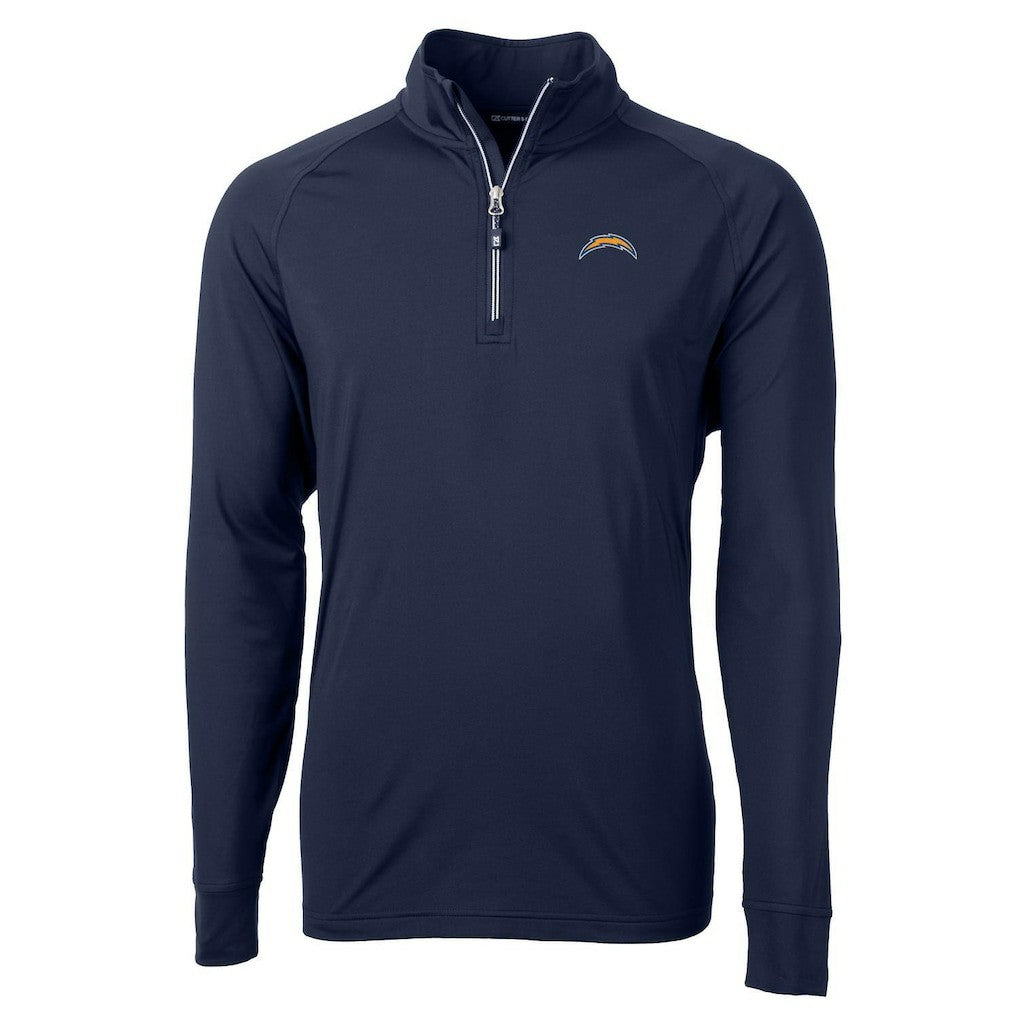 Los Angeles Chargers Cutter & Buck Big & Tall Adapt Eco Knit Quarter-Zip Pullover Jacket - Navy sale