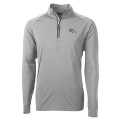 Denver Broncos Cutter & Buck Big & Tall Adapt Eco Knit Quarter-Zip Pullover Jacket - Gray on sale