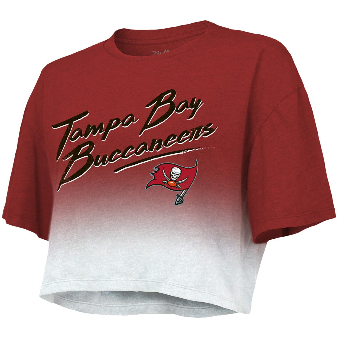 Tom Brady Tampa Bay Buccaneers Majestic Threads Women's Drip-Dye Player Name & Number Tri-Blend Crop T-Shirt - Red/White on sale