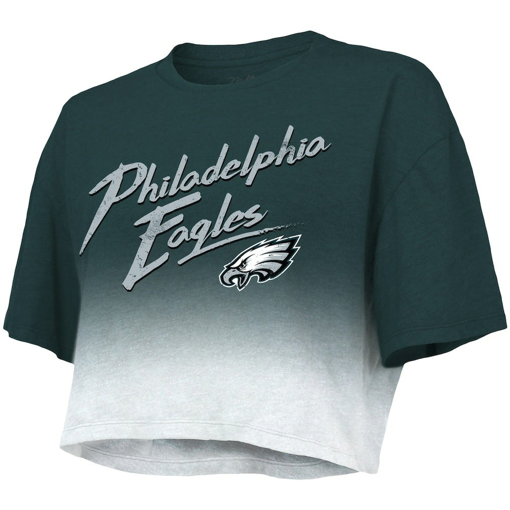 Jalen Hurts Philadelphia Eagles Majestic Threads Women's Dip-Dye Player Name & Number Crop Top - Green/White on sale