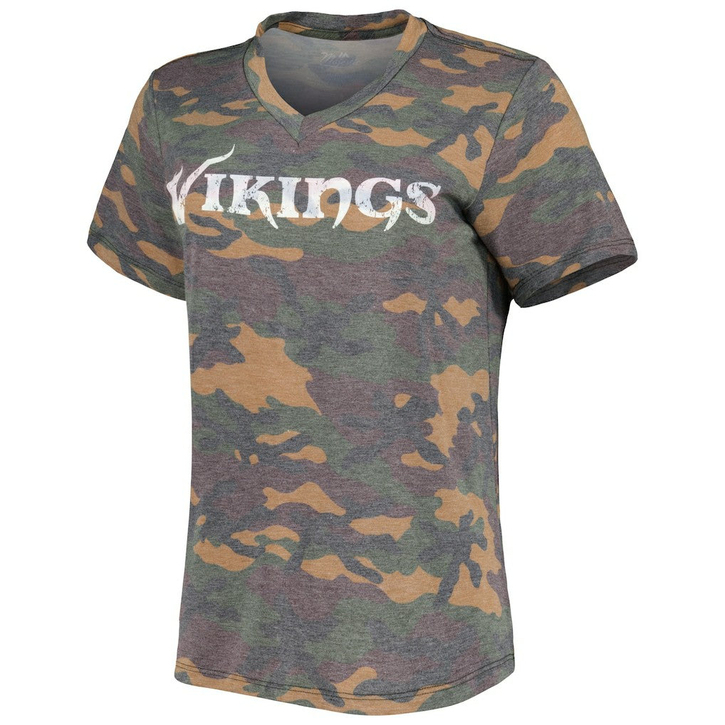 Justin Jefferson Minnesota Vikings Women's Name & Number Tri-Blend V-Neck T-Shirt - Camo on sale