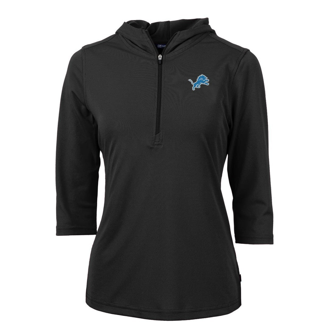 Detroit Lions Cutter & Buck Women's Virtue Eco Pique Half-Zip 3/4 Sleeve Pullover Hoodie - Black discount