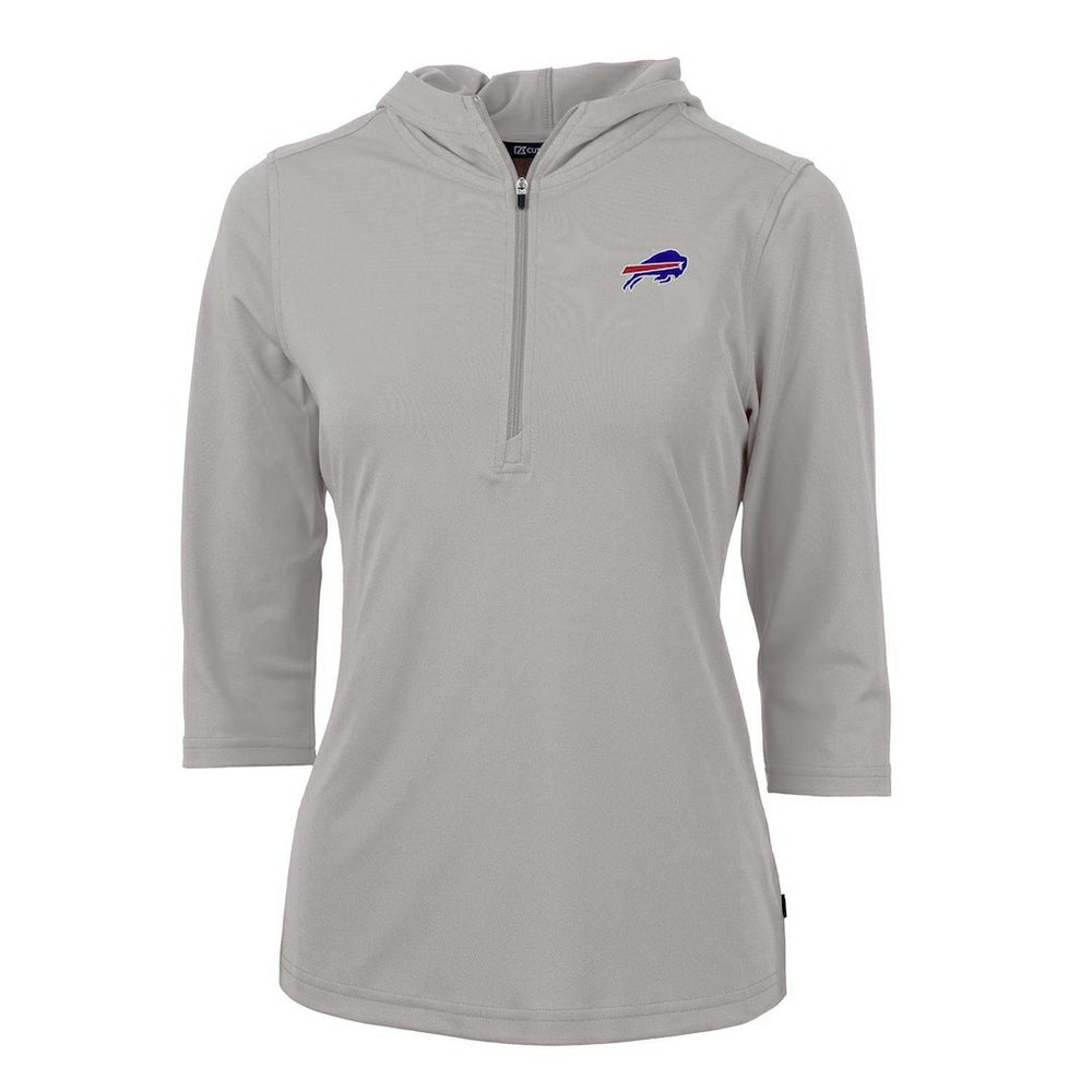 Buffalo Bills Cutter & Buck Women's Virtue Eco Pique Half-Zip 3/4 Sleeve Pullover Hoodie - Gray cheap