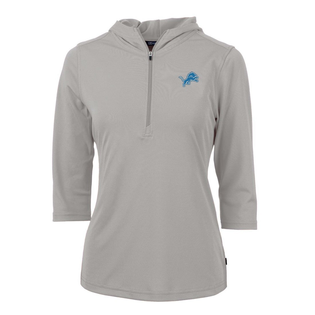 Detroit Lions Cutter & Buck Women's Virtue Eco Pique Half-Zip 3/4 Sleeve Pullover Hoodie - Gray sale