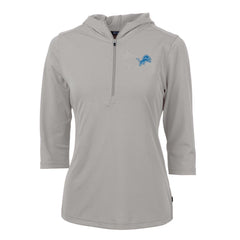 Detroit Lions Cutter & Buck Women's Virtue Eco Pique Half-Zip 3/4 Sleeve Pullover Hoodie - Gray sale