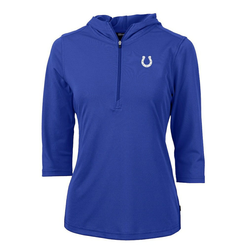 Indianapolis Colts Cutter & Buck Women's Virtue Eco Pique Half-Zip 3/4 Sleeve Pullover Hoodie - Royal sale