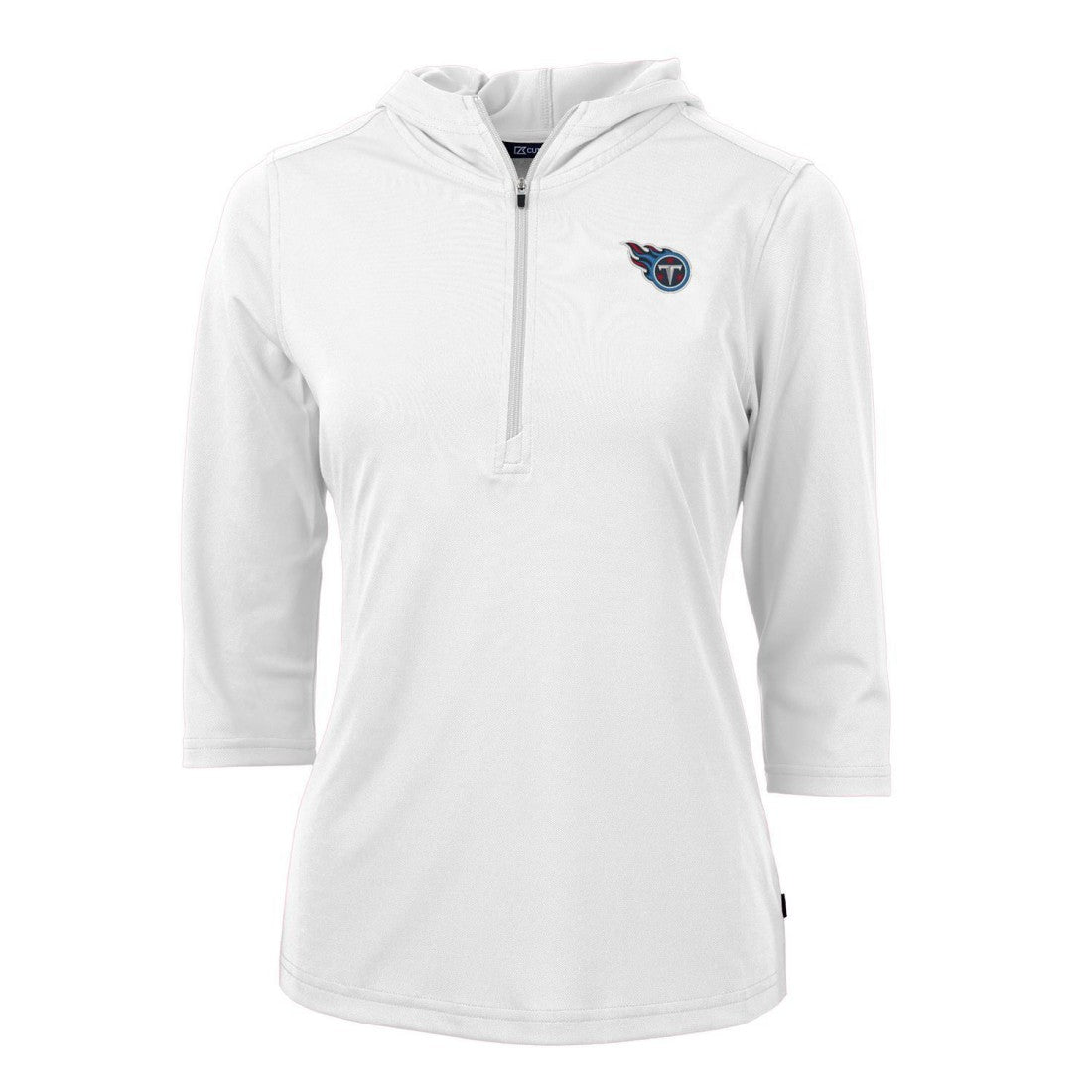 Tennessee Titans Cutter & Buck Women's Virtue Eco Pique Half-Zip 3/4 Sleeve Pullover Hoodie - White outlet